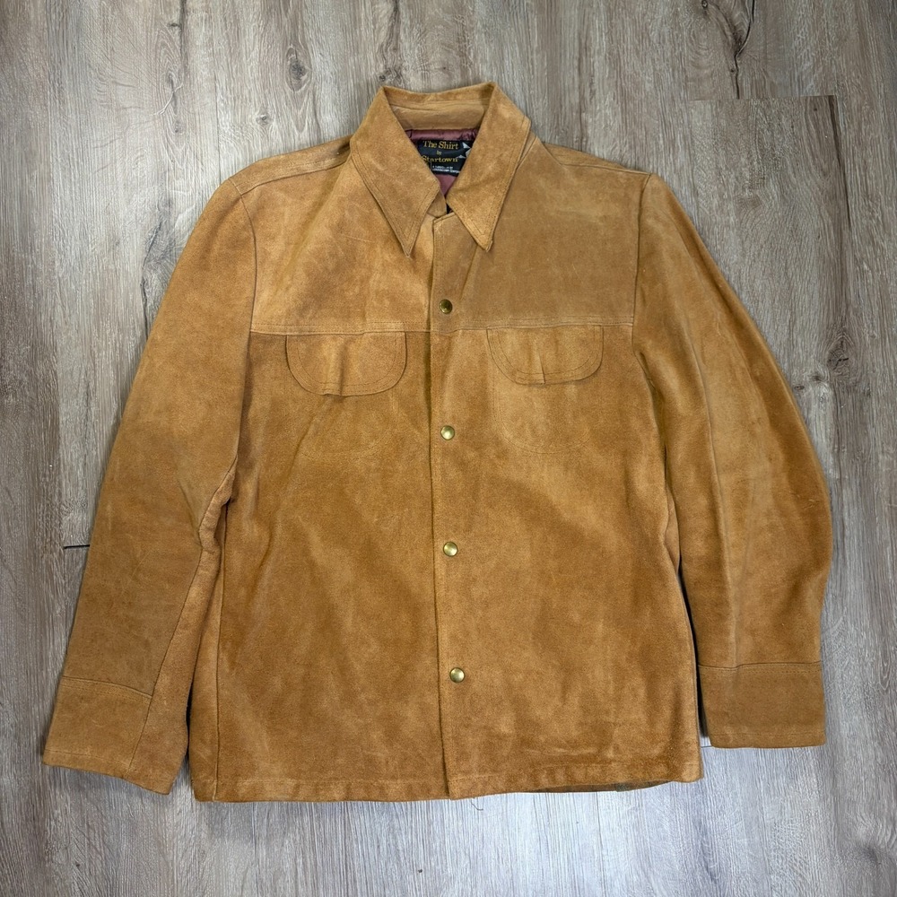 Startown The Shirt Size 42 Lined Suede Leather Snap Button Workwear Western